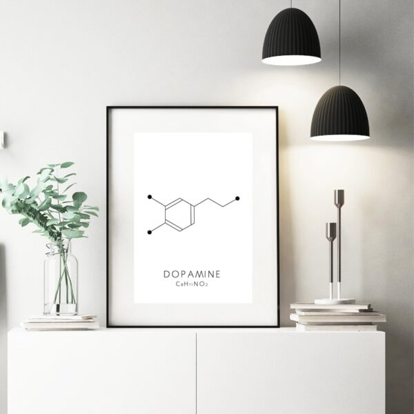Quadro decorativo molécula serotonina 4