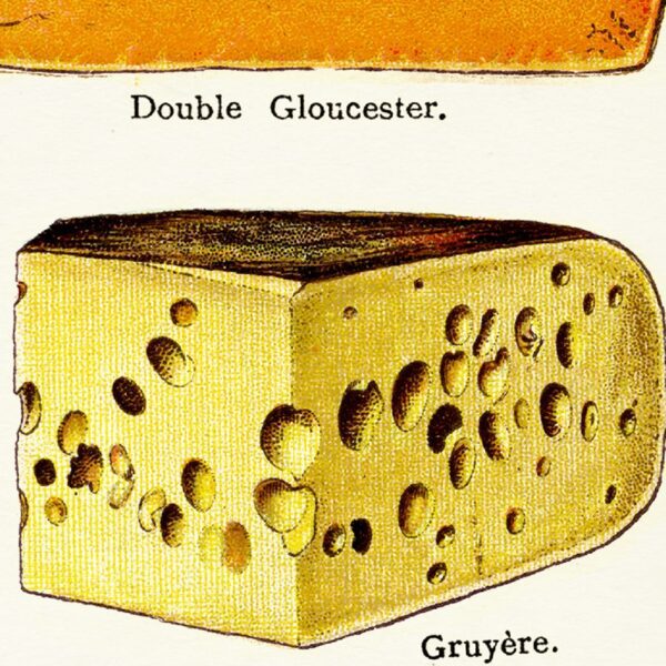 Quadro vintage tipos de queijo 2
