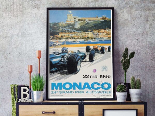 Quadro vintage Mônaco 1966 4