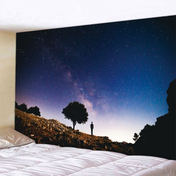 Céu noturno meteoro decoração de casa tapeçaria mandala boêmio decoração cena psicodélica parede pendurado tapete yoga 5
