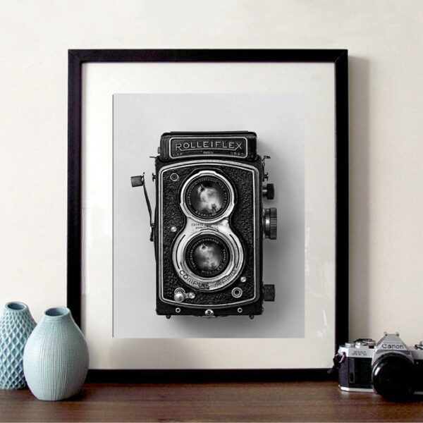 Quadro vintage câmera fotografica Rolleiflex 4