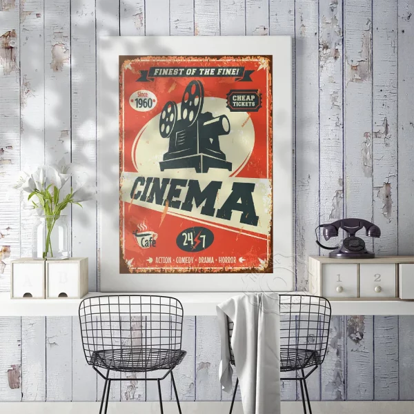 Quadro propaganda cinema vintage 3