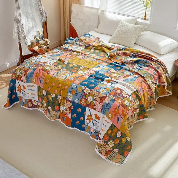 Manta para cama floral boêmia (vários modelos) 6
