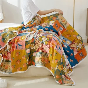 Manta para cama floral boêmia (vários modelos)